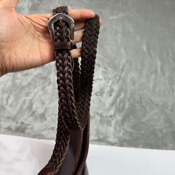 Vintage Brighton Bucket Crossbody‎ Shoulder Bag Brown Crocodile Embossed Trim - Picture 16 of 16